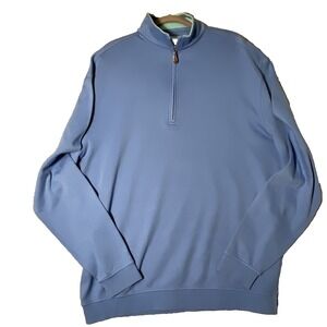 Straight Down Quarter Zip Blue Long Slv Pullover Mens XL‎ Golf Preppy Resort EUC